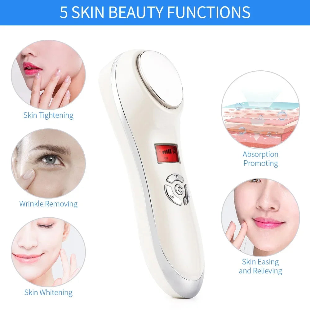 Hot Cold Beauty Instrument Skin Rejuvenation Massager Skin Lifting Firming Facial Cool Warm Hammer Face Vibration Machine