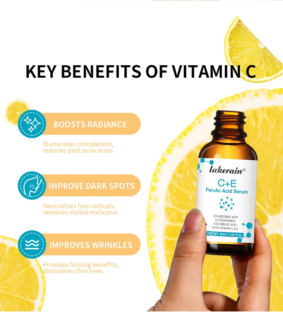 Vitamin C Face Serum Vitamin CE Serum with Ferulic Acid for Women Vitamin E&Ferulic Serum Skin Care, Vitamin C Serum for Face