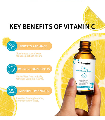 Vitamin C Face Serum Vitamin CE Serum with Ferulic Acid for Women Vitamin E&Ferulic Serum Skin Care, Vitamin C Serum for Face