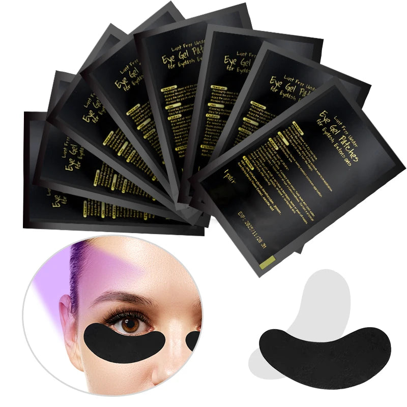 UV Patches 50pairs Hydrogel Eyelash Patch Black Pad Eyelash Patch Beauty And Moisturizing Eye Mask for Eyelash Extension Makeup