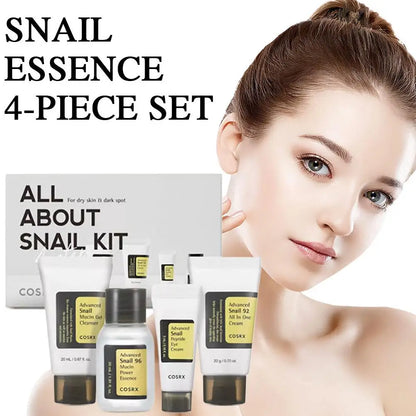 Advanced Snail 96 Mucin Skincare Set Mini Travel Kit Snail Essence/Cream/Cleanser/Eye Cream Cosmetic Travel Skin Care Set