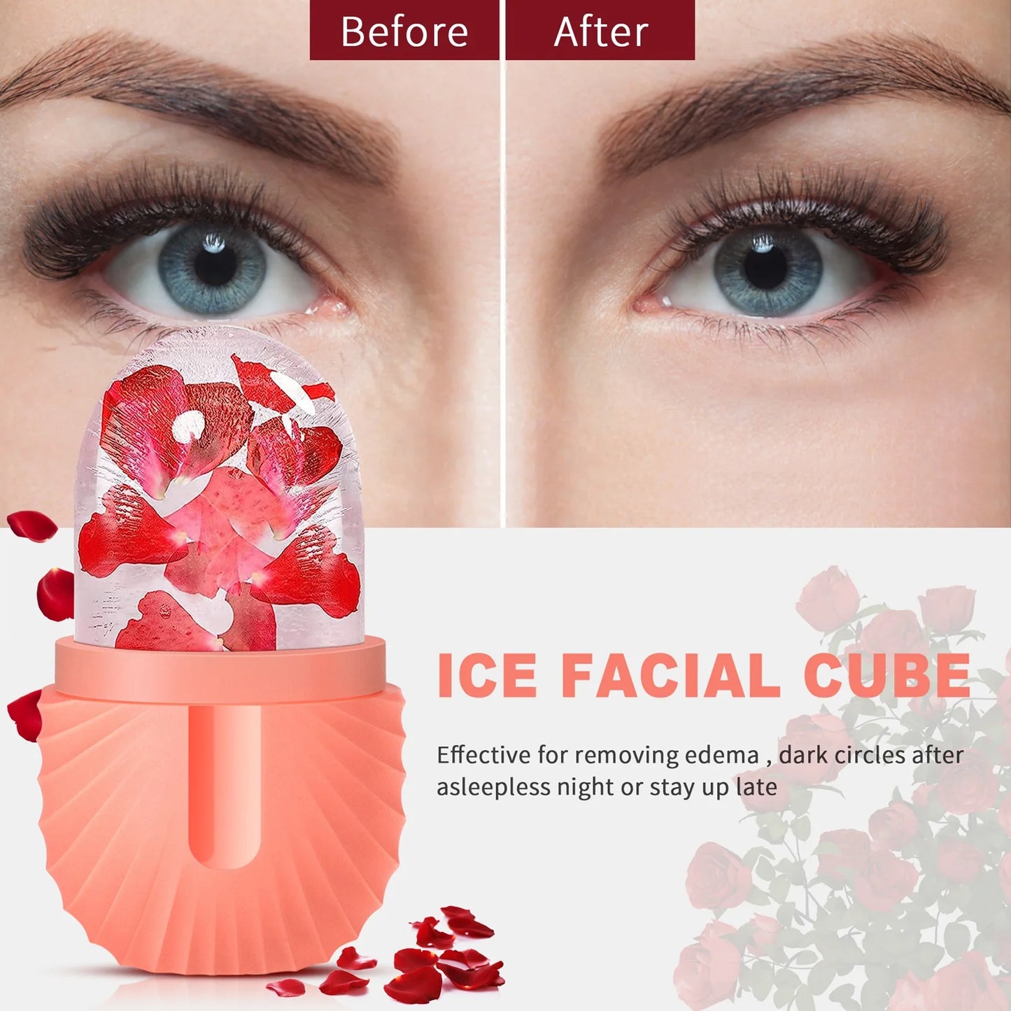 Ice Face Roller Ice Cube Beauty Massage Silicone Ice Mold For Eye Puffiness Ice Facial Roller Shrink Pores Multifunctional mold