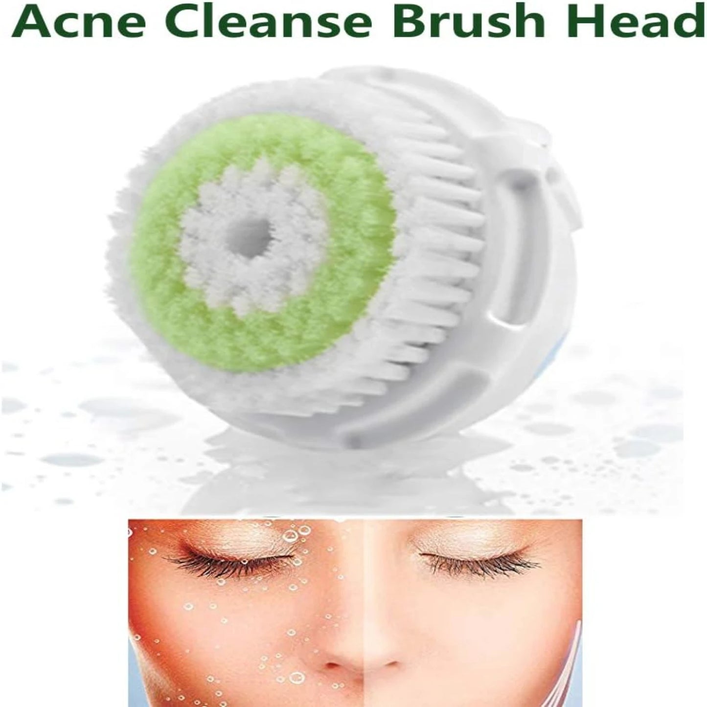 Green Exfoliating Facial Brush Heads for Acne Prone Pack of 4