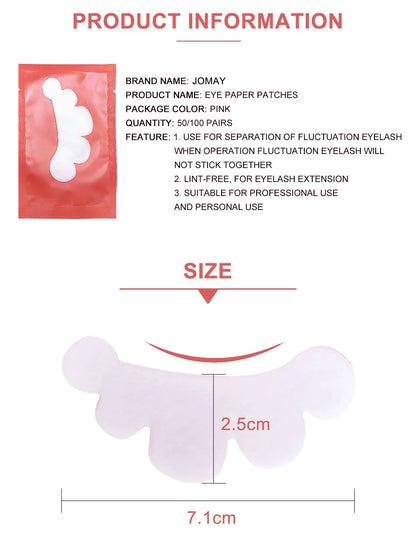 1000pieces Wholesale Hydrogel Gel Eye Patches for Eyelash Extension Tips Stickers Under Eye Pads Patches Application Makeup