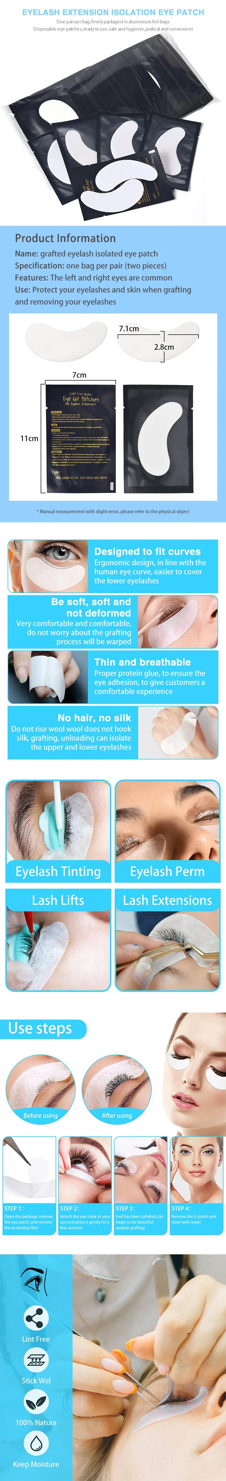 MASSA 500PCS Wholesale Hydrogel Gel Eye Patches for Eyelash Extension Eyepads Eyelash patch Makeup Free Shipping Top quality