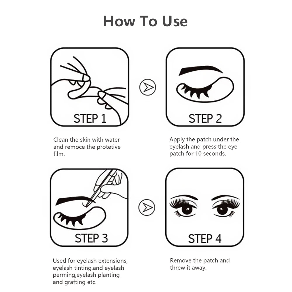 50 Pairs Eyelash Extension Patch Hydrogel Patches Gel Pad Makeup Lash Lift Tools Under Eye Patch Pads for Eyelash Extension