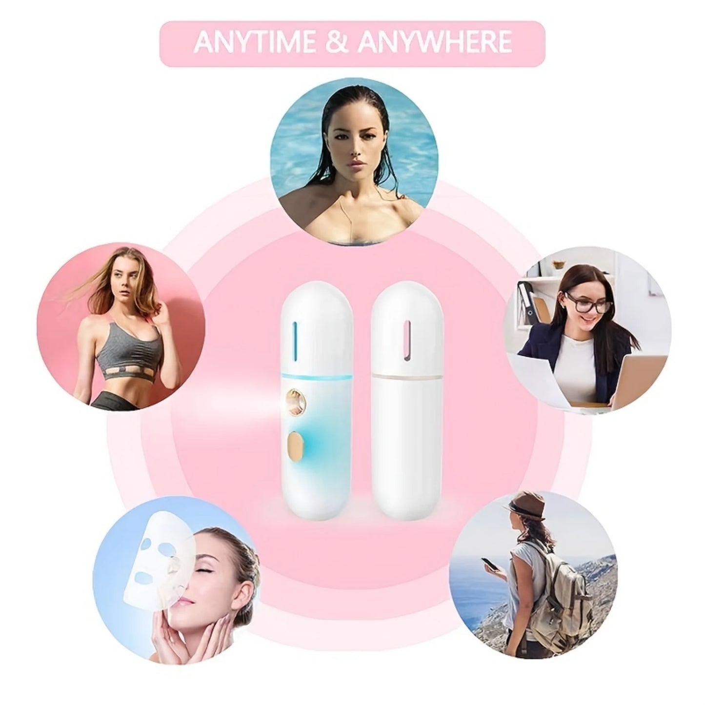 Mini Portable Wireless Cold Mist Facial Steam Spray