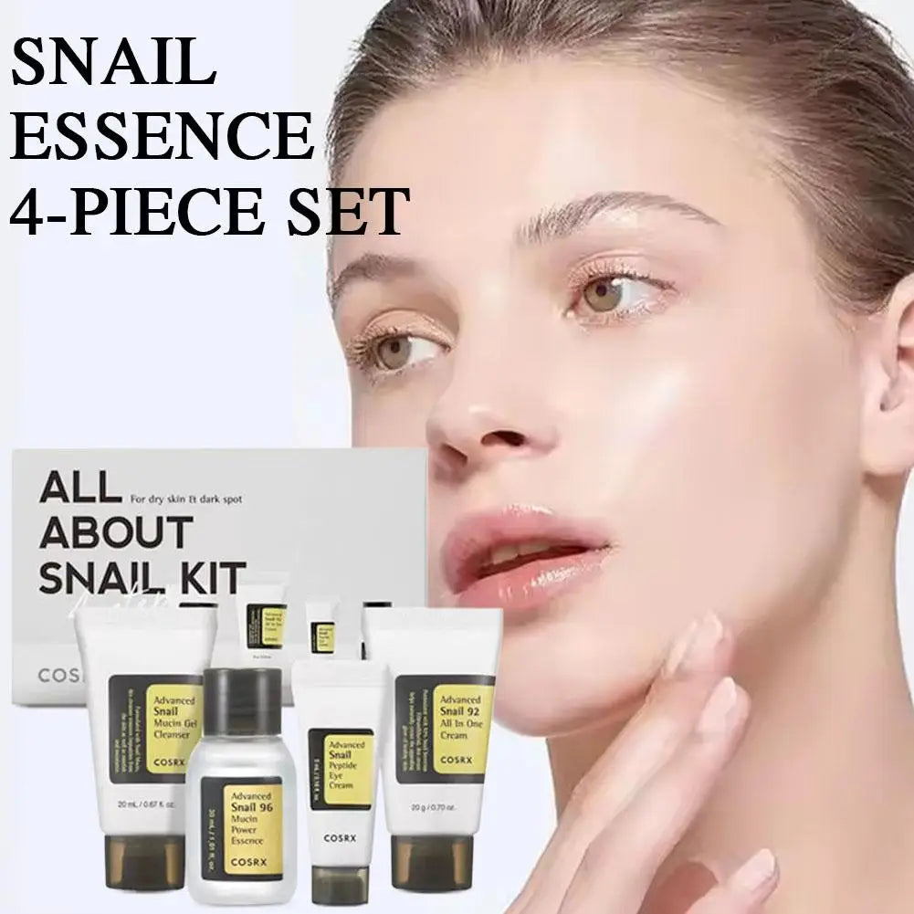 Advanced Snail 96 Mucin Skincare Set Mini Travel Kit Snail Essence/Cream/Cleanser/Eye Cream Cosmetic Travel Skin Care Set