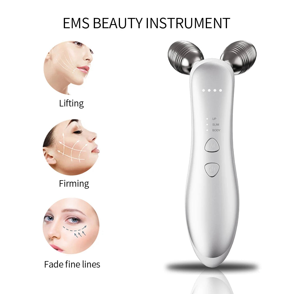EMS Face Lifting Machine Facial Massager Microcurrent Roller Skin Tightening Rejuvenation Double Chin Removal Beauty Device
