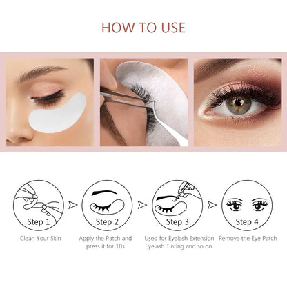 100Pairs Wholesale Hydrogel Eye Patch for Building Eyelash Extension Under Eye Pads Grafted Lash Stickers Beauty Tools