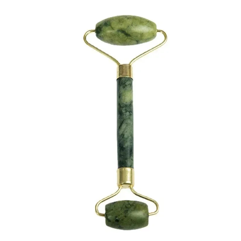 Natural Jade Roller Massager for Face Body Back Foot Massage Roller Facial Liftting Anti-wrinkle Double-end Gua Sha Jade Stone
