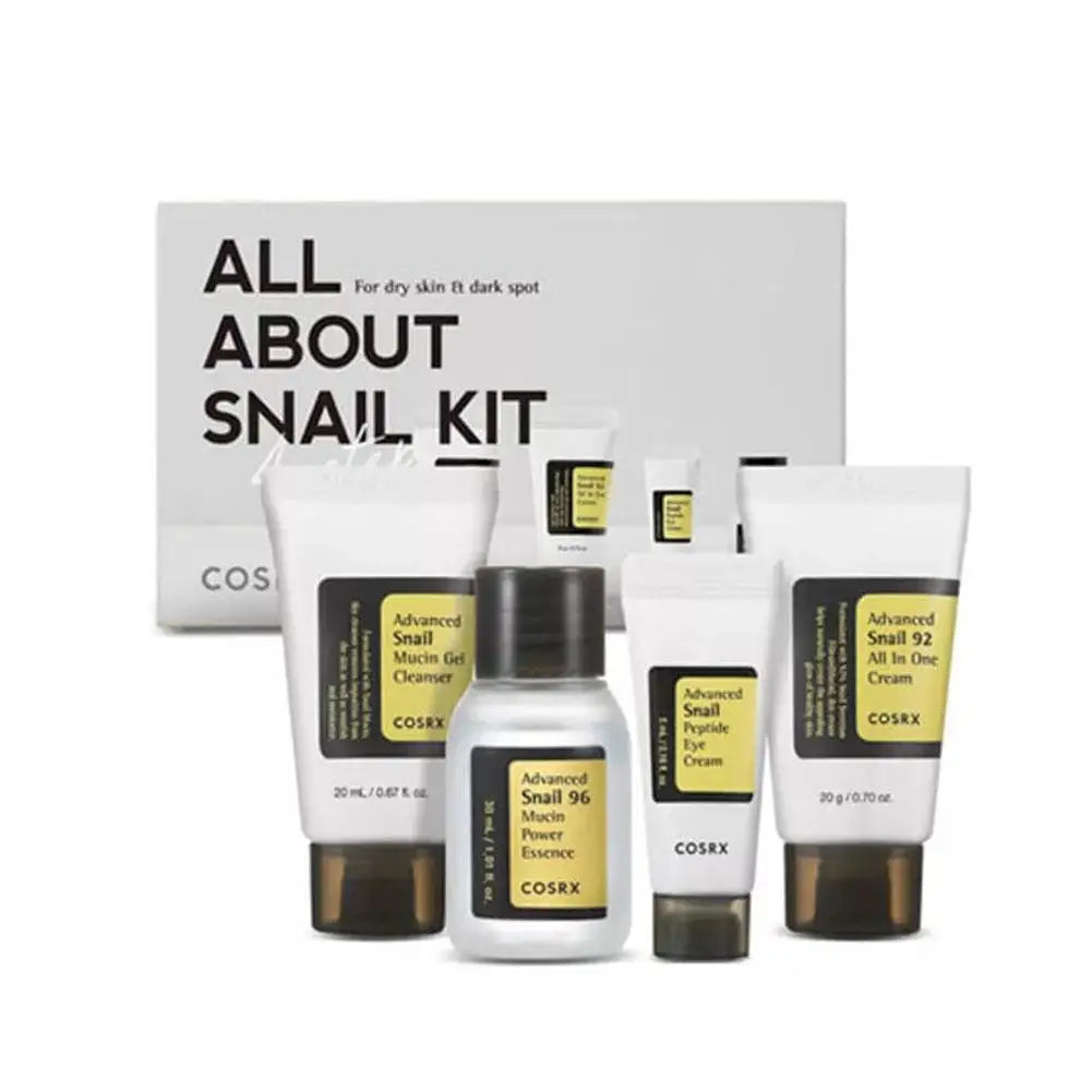 Advanced Snail 96 Mucin Skincare Set Mini Travel Kit Snail Essence/Cream/Cleanser/Eye Cream Cosmetic Travel Skin Care Set