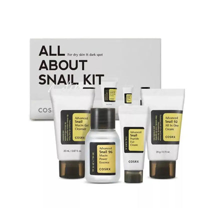 Advanced Snail 96 Mucin Skincare Set Mini Travel Kit Snail Essence/Cream/Cleanser/Eye Cream Cosmetic Travel Skin Care Set