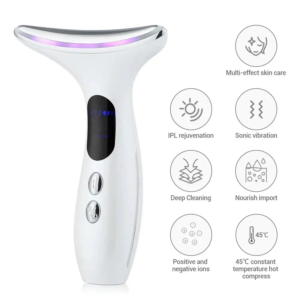 EMS Neck & Face Lifting Massager | LED Anti-Wrinkle Device