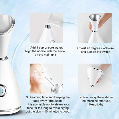 Nano Ionic Mist Face Steamer Women Home Beauty Facial Sprayer Machine Electric Professional Spa Mist Ionic Deep Cleansing