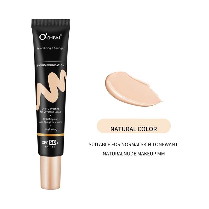 BB Cream Full Cover Face Base Liquid Foundation Makeup Waterproof Long Lasting Facial Concealer Whitening Cream Korean Make Up