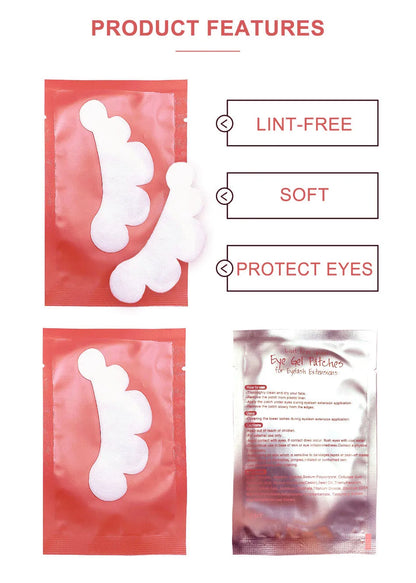 1000pieces Wholesale Hydrogel Gel Eye Patches for Eyelash Extension Tips Stickers Under Eye Pads Patches Application Makeup
