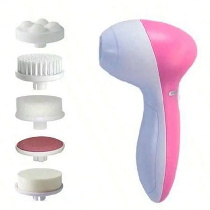 5-in-1 Electric Facial Cleansing Brush & Massager Tool