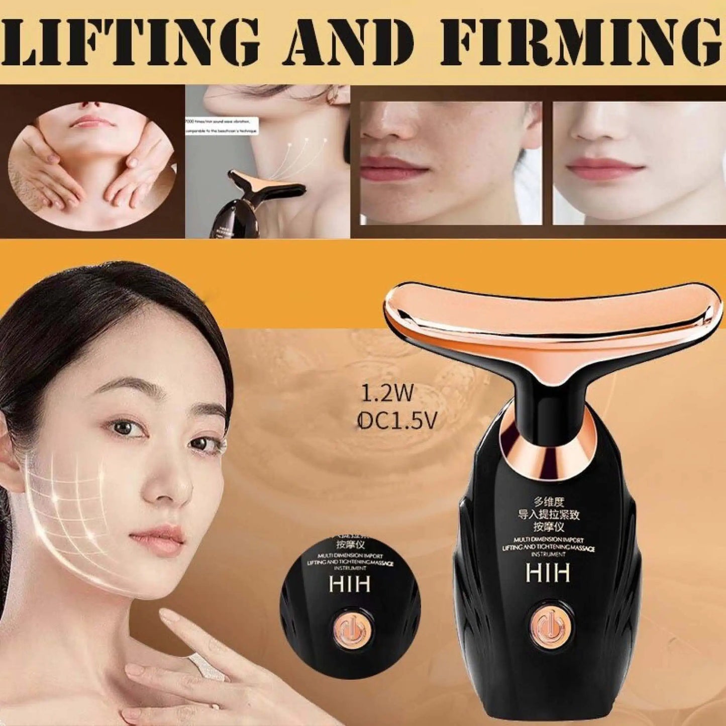 3 In 1 Face Massager Neck Facial Eye Massage Introducer Microcurrent Skin Rejuvenation Anti Aging Beauty Device BEAUTY TOOLS