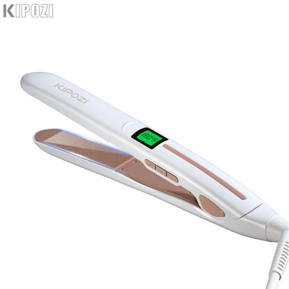 KIPOZI Professional Titanium Flat Iron Hair Straightener Digital LCD Display