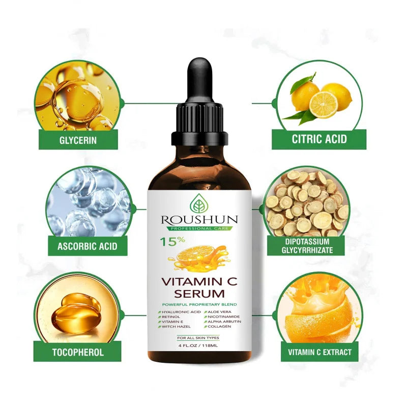 118ml Vitamin C SerumFace Care Skin Care Essence Liquid Hydrating Moisturizing  EssenceTO Body, Eye, Face,  HandEssential Oil