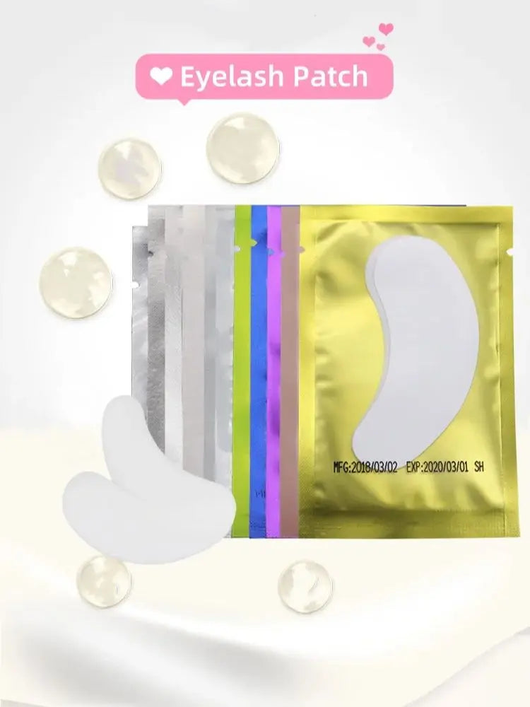 50pairs Hydrogel Eye Patches for Building Eyelash Extension Under Eye Pads Grafted Lash Stickers Beauty Tools