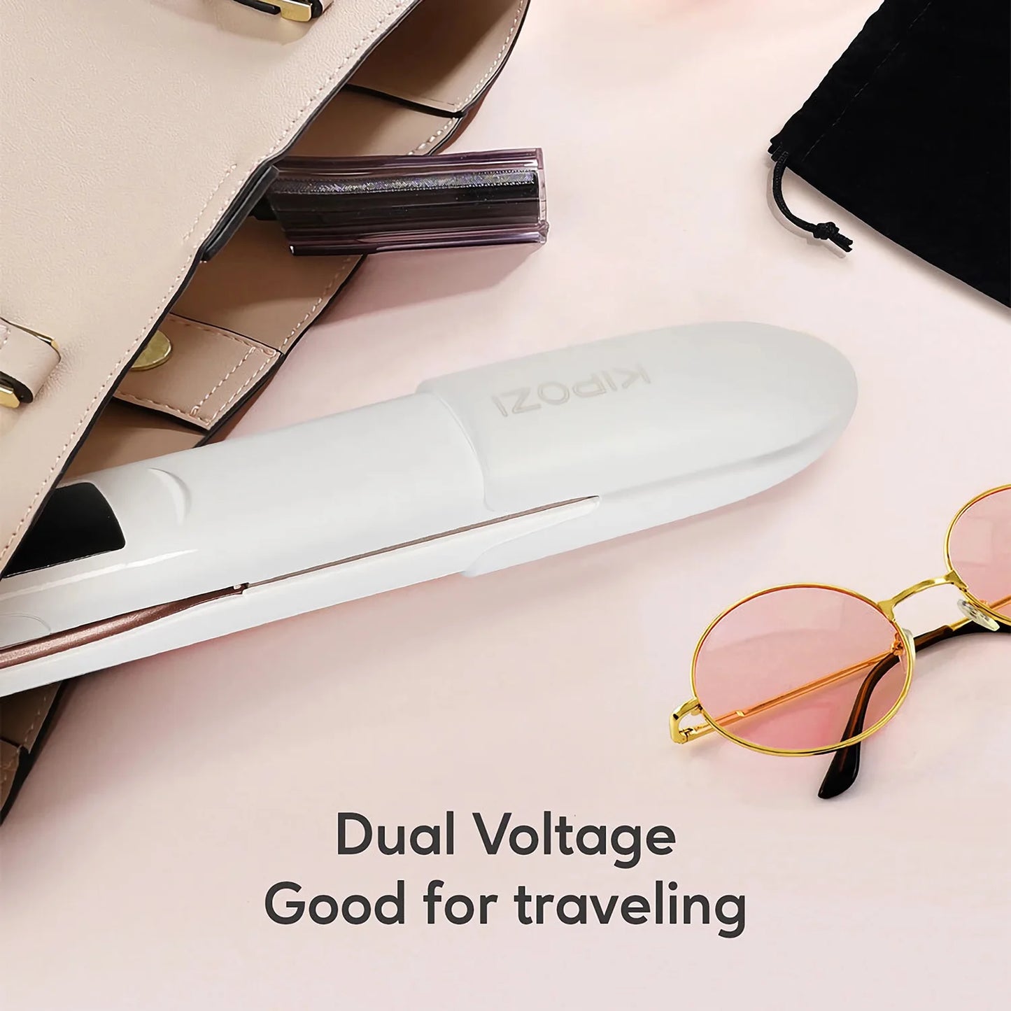 KIPOZI Professional Titanium Flat Iron Hair Straightener Digital LCD Display