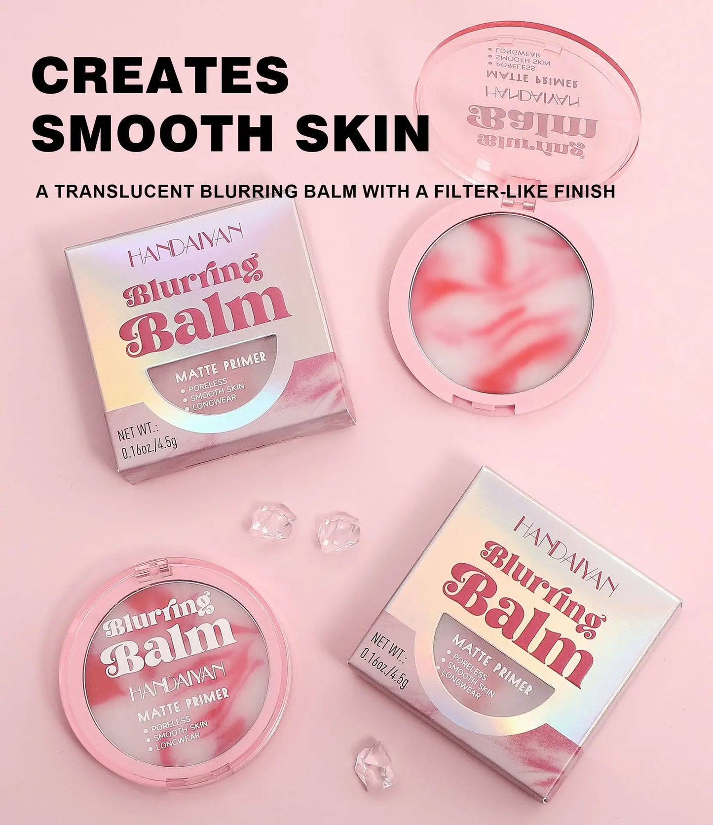 HANDAIYAN Light Mist Water Resistant Oil Control Brightening Complexion Matte Concealer Setting Powder with Powder Puff