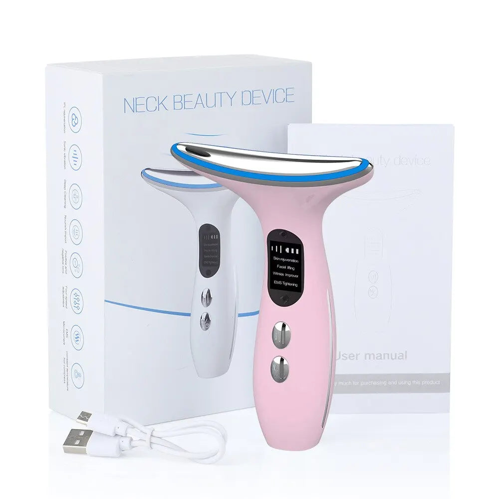 EMS Neck & Face Lifting Massager | LED Anti-Wrinkle Device