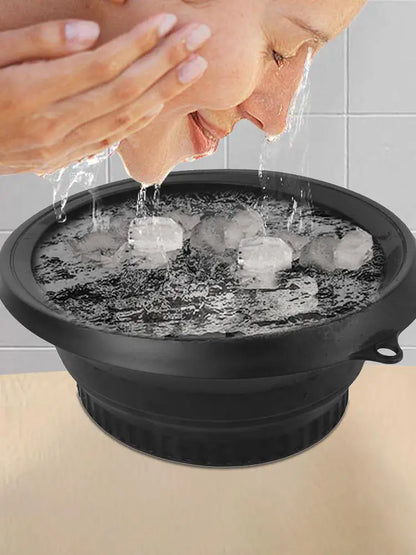 Large Bowl For Face Ice Bath Foldable Ice Bath Bowl Portable Face Dipping Bowl Foldable Silicone Wash Basin Bathroom Accessories