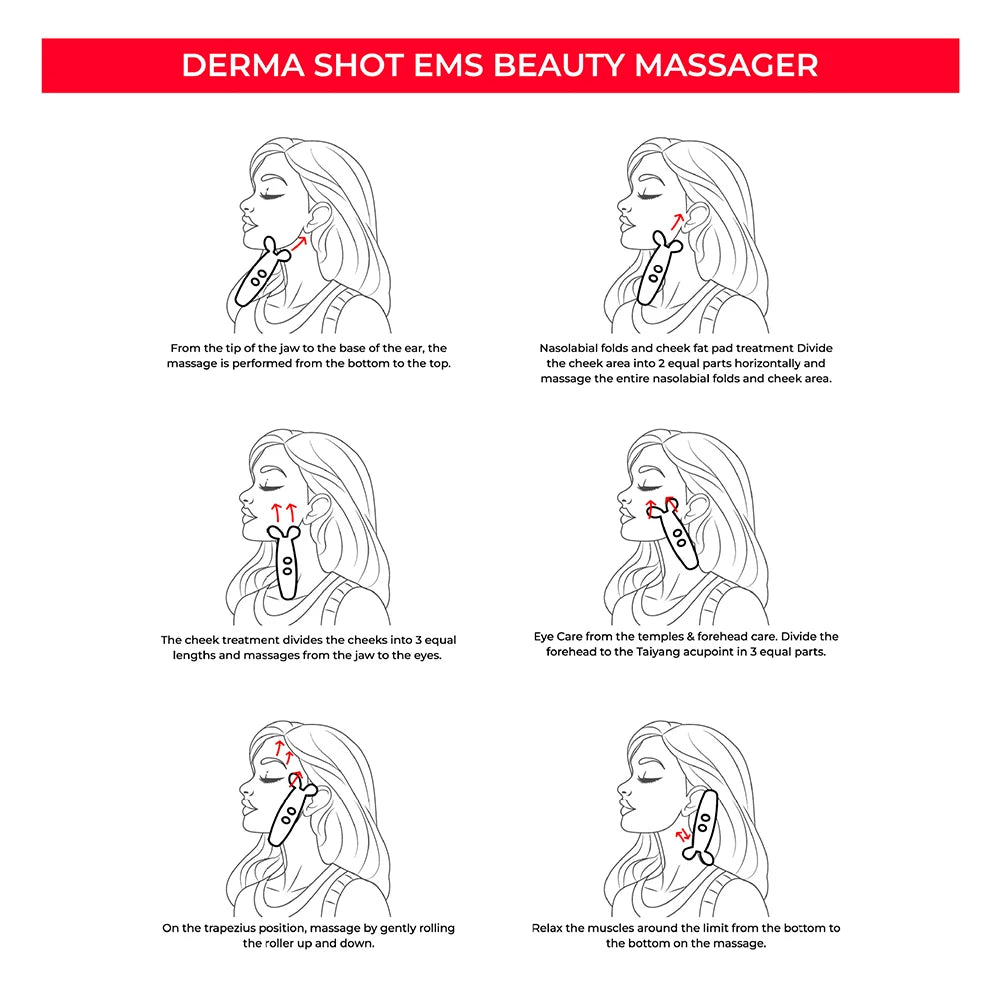 EMS Face Lifting Machine Facial Massager Microcurrent Roller Skin Tightening Rejuvenation Double Chin Removal Beauty Device