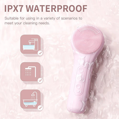 Sonic Facial Cleansing Brush – Waterproof, Heated & Rechargeable