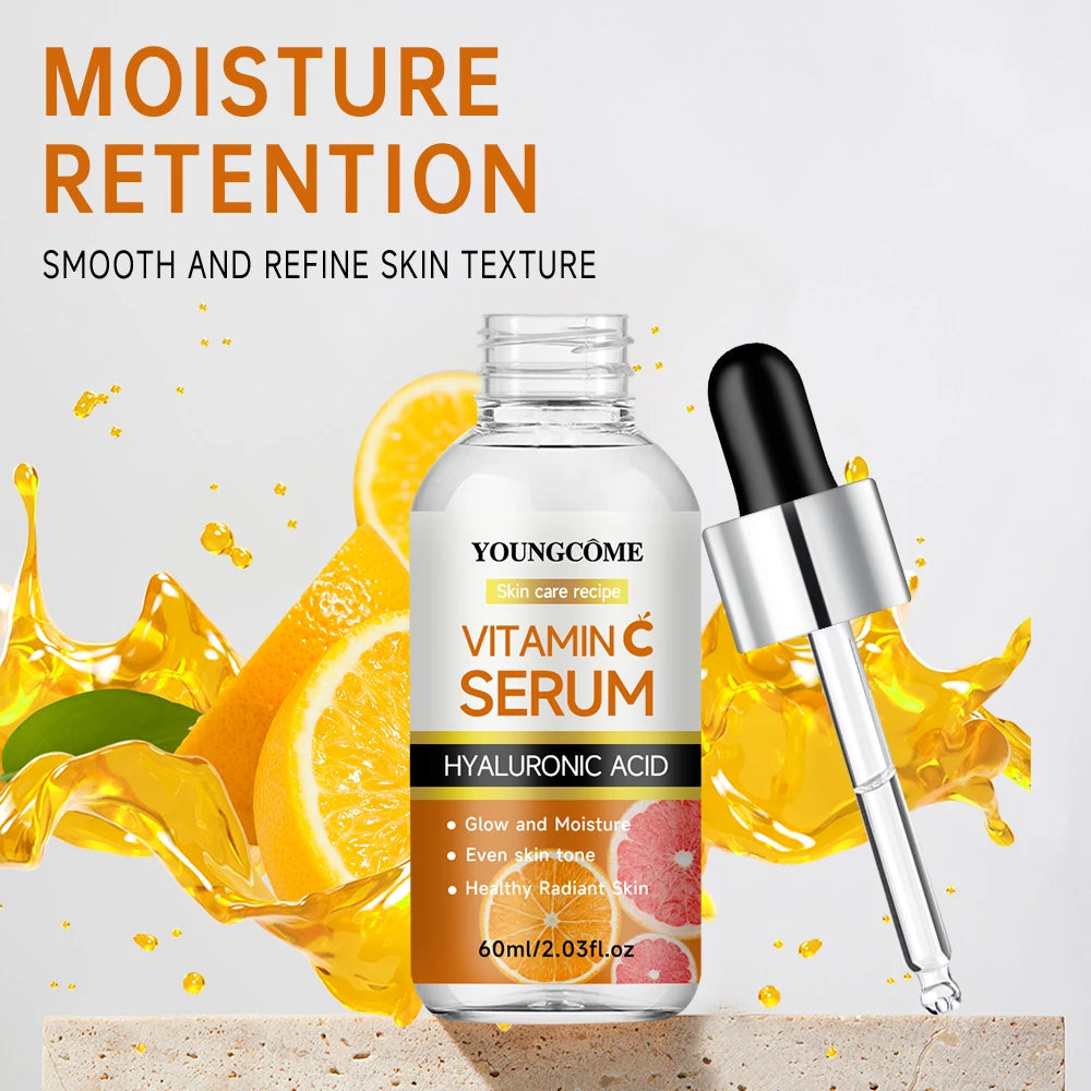 Vitamin C Facial Serum Anti Aging Whitening Brightening Dark Spots Freckle Remove Hyaluronic Acid Vitamin E 40ML /60ML 2025