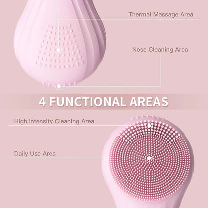Sonic Facial Cleansing Brush – Waterproof, Heated & Rechargeable