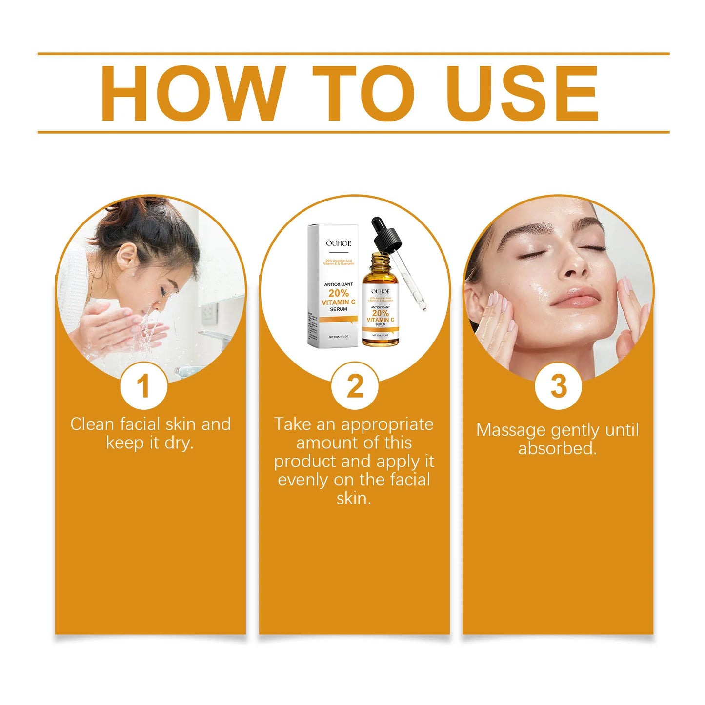 Vitamin C Facial Serum Anti Aging Deep Hydrating Fade Fine Wrinkles Brightening Moisturizing Repair Nourishing Skin Care Essence