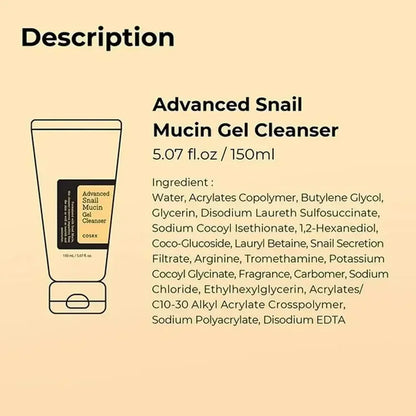 Advanced Snail 96 Mucin Power Essence/Cleanser/Cream Moisturizing Smoothing Nourishing Korean Cosmetics Facial Skin Care Product