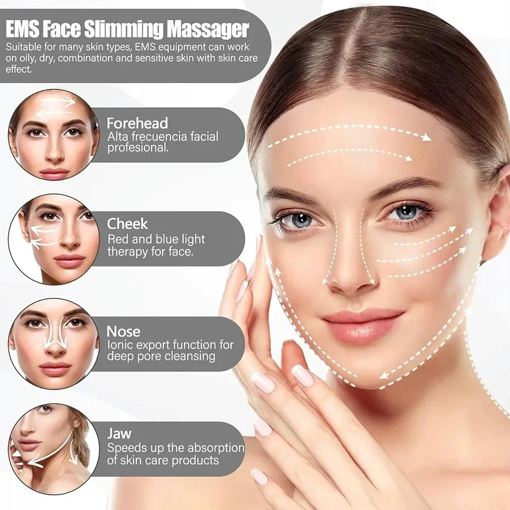 EMS Neck Face Beauty Device Facial Lifting Machine Skin Tighten Reduce Double Chin Anti Wrinkle Remove Lifting SkinCare Massager