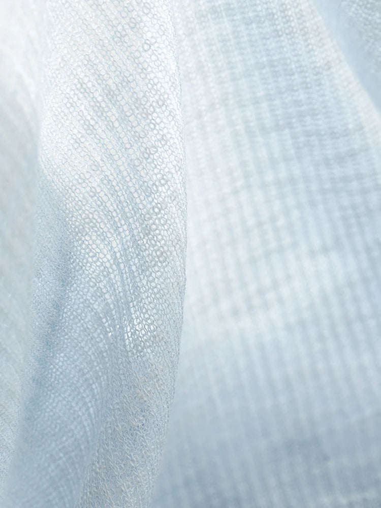 FSLE Ice fog Cardigan In Ice Silk Sun Protection Versatile Knitted Shirt For Women 2024 Summer New Style Slim Fit Top 24FS12117