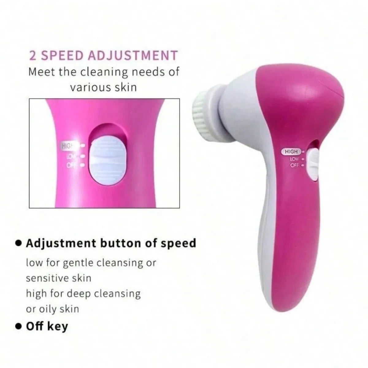 5-in-1 Electric Facial Cleansing Brush & Massager Tool