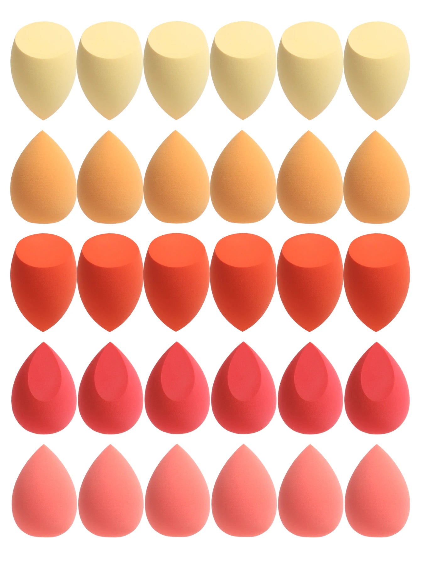 30 Beauty Eggs (Makeup Sponges) Foundation Make-Up Mixed Beauty Sponge, Liquid, Cream and Powder Without Blemish, Multi-Color C