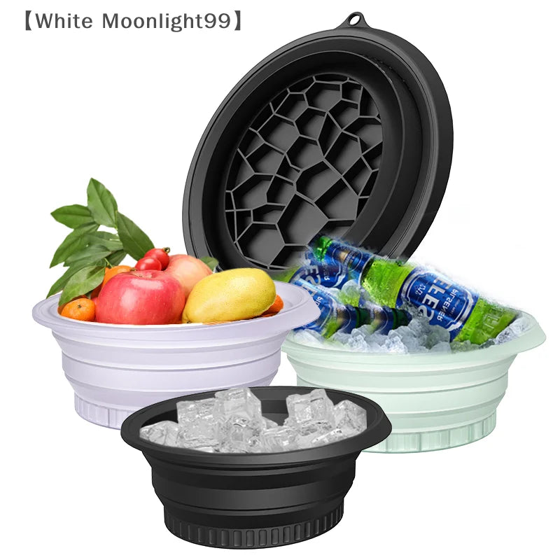 Large Bowl For Face Ice Bath Foldable Ice Bath Bowl Silicone Bowl For Dipping Face Ice Bath Ice Bath At Home〔White〕