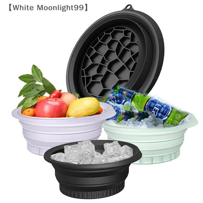 Large Bowl For Face Ice Bath Foldable Ice Bath Bowl Silicone Bowl For Dipping Face Ice Bath Ice Bath At Home〔White〕