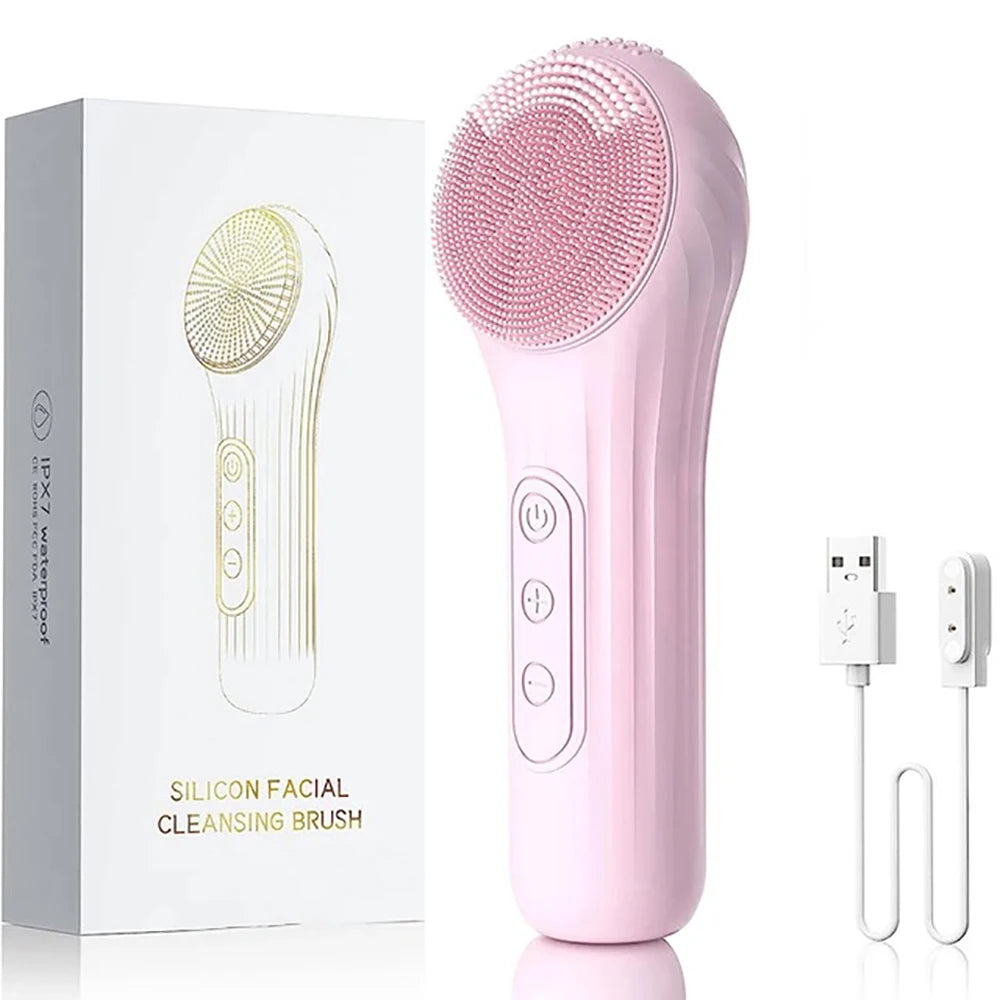 Sonic Facial Cleansing Brush – Waterproof, Heated & Rechargeable