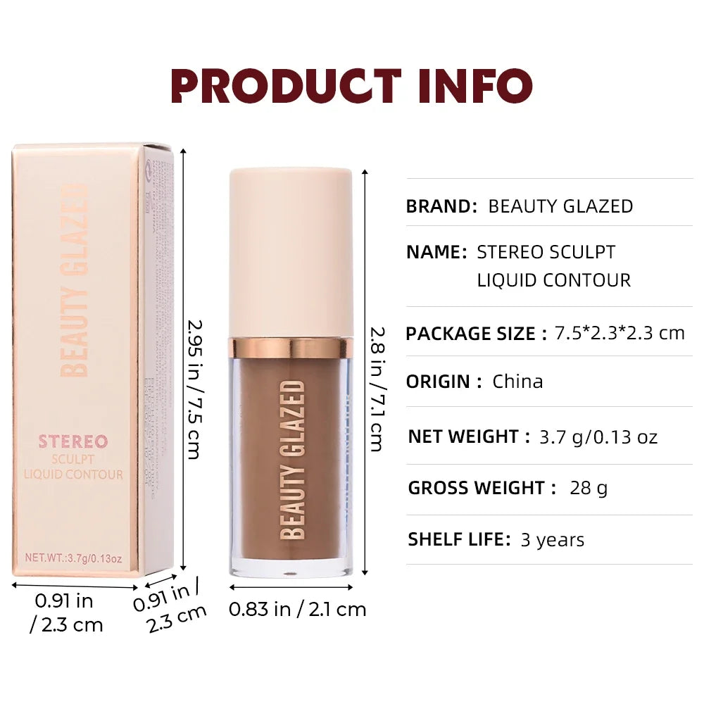 Beauty Glazed Cream Contour with Natural Shadow Effect Long-Lasting Matte Finish Waterproof Foundation Cream for Quick Coverage
