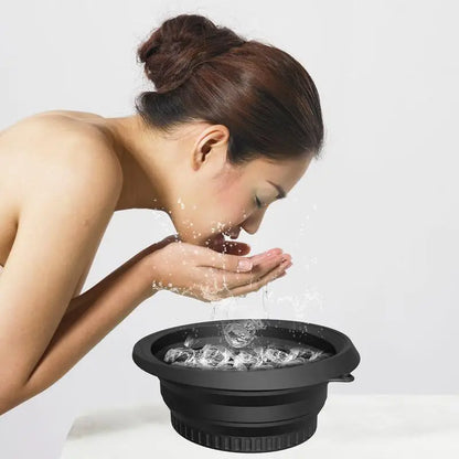 Large Bowl For Face Ice Bath Foldable Ice Bath Bowl Portable Face Dipping Bowl Foldable Silicone Wash Basin Bathroom Accessories
