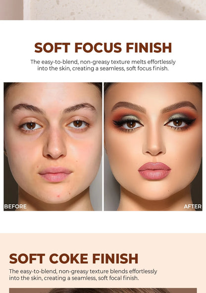 Beauty Glazed Cream Contour with Natural Shadow Effect Long-Lasting Matte Finish Waterproof Foundation Cream for Quick Coverage