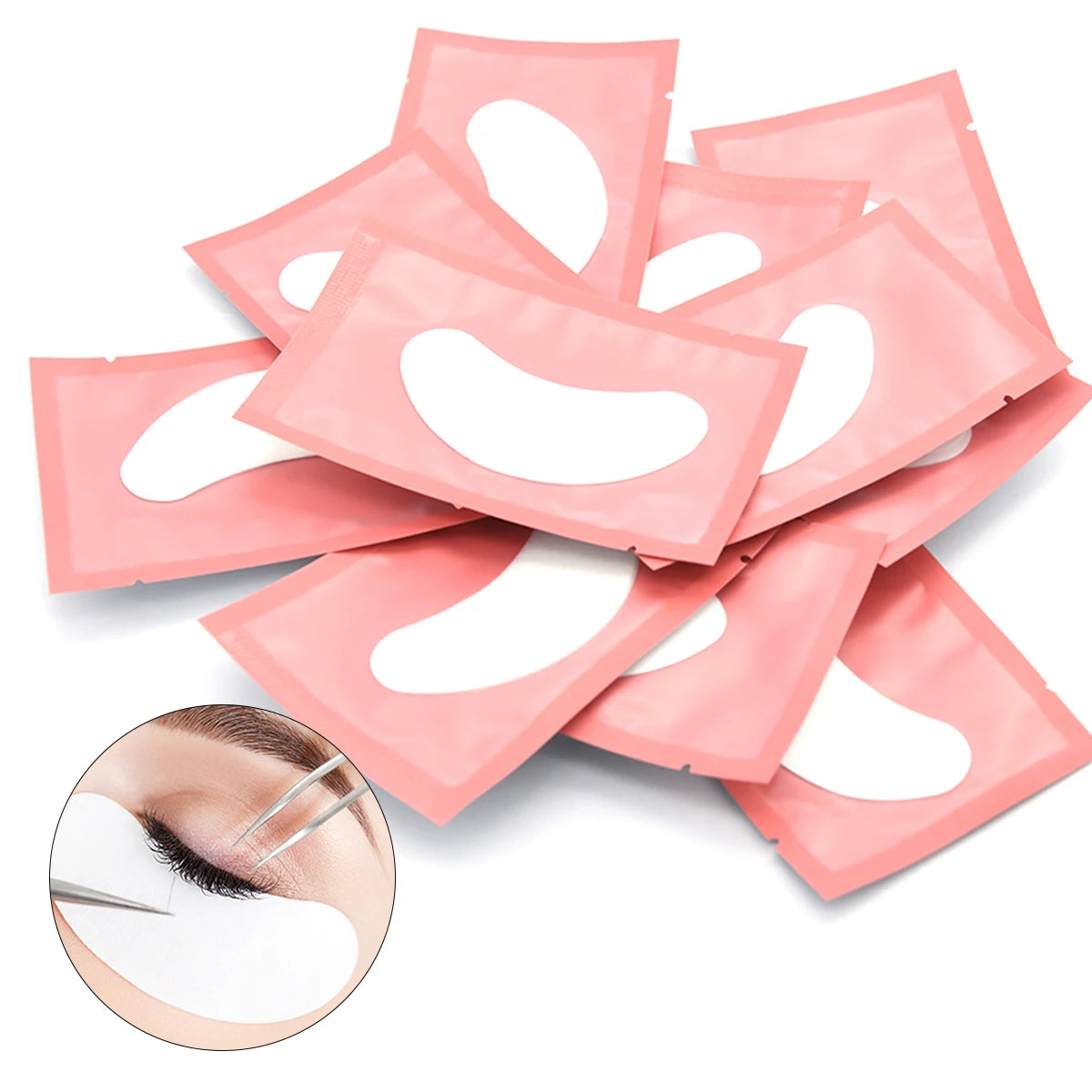 50Pairs Hydrogel Eye Patches Under Eye Pads Eyelash Extension Gel Stickers for Grafting Lashes Beauty Tools