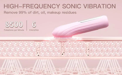 Sonic Facial Cleansing Brush – Waterproof, Heated & Rechargeable