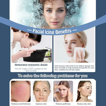 Large Bowl For Face Ice Bath Foldable Ice Bath Bowl Portable Face Dipping Bowl Foldable Silicone Wash Basin Bathroom Accessories