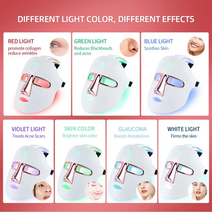 Wireless 7 Colors Face LED Mask Photon Facal Beauty Mask